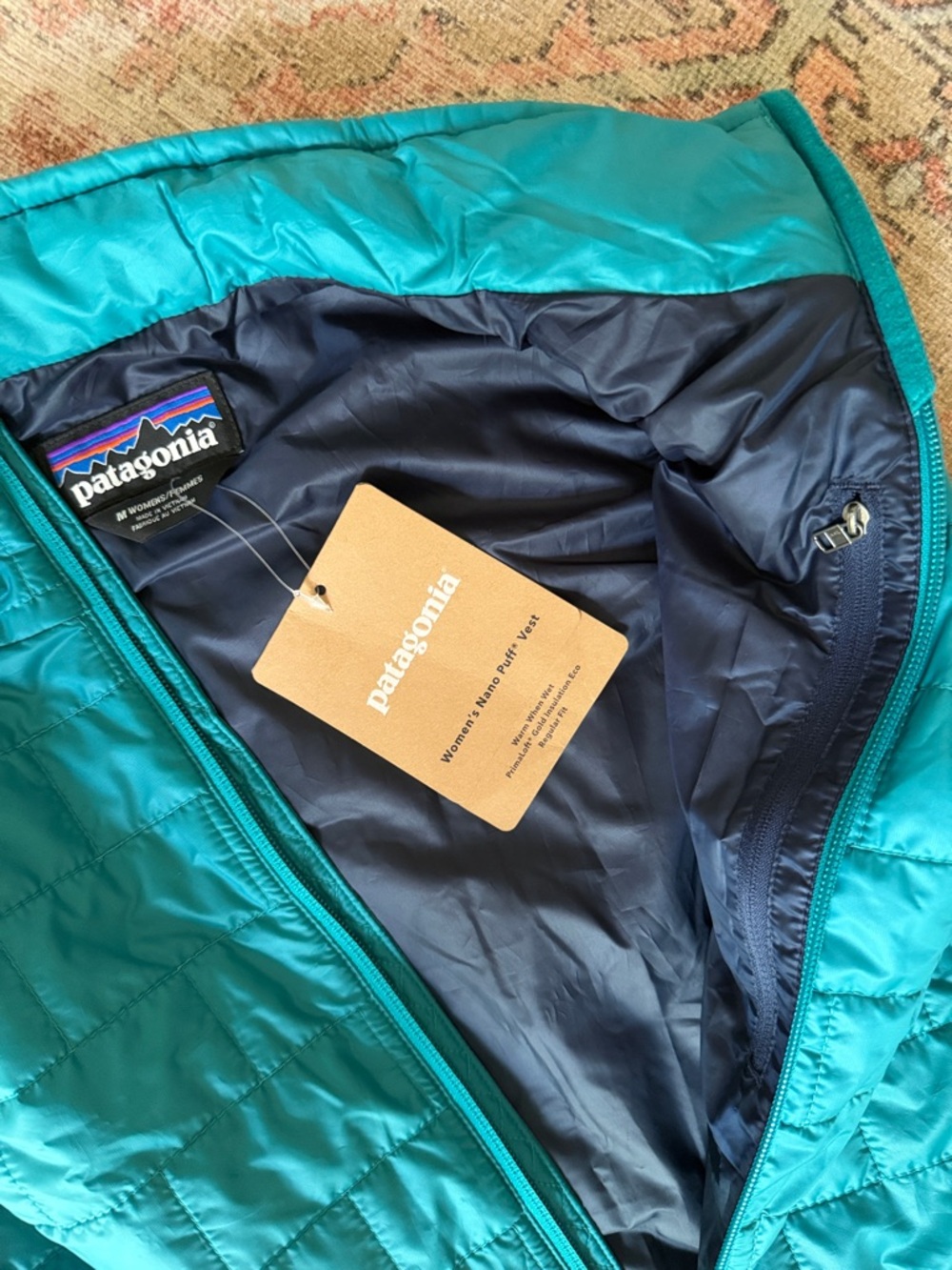 NWT Patagonia Nano Puff Vest Teal Blue Quilted Insulated Vest - Picture 2 of 3